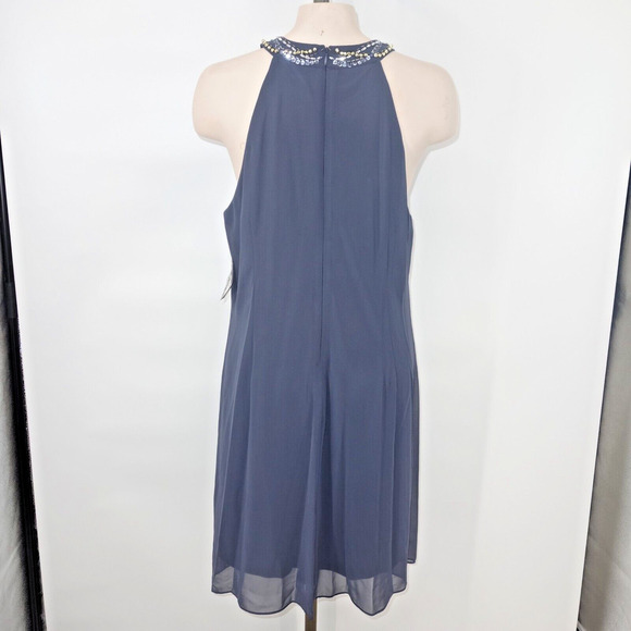 NEW S.L. Fashions Jewel Neck Sheath Dress Formal Cocktail Party Steel Gray 14 - Picture 5 of 15